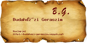 Budaházi Geraszim névjegykártya